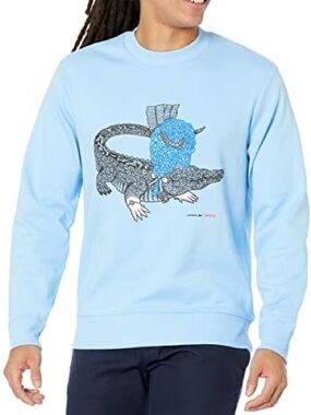 Lacoste x Bridgerton Crocodile Graphic Sweatshirt Blue Relaxed Fit